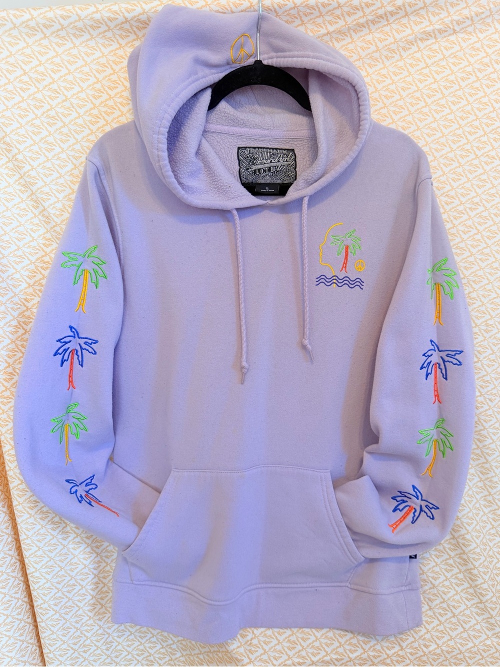 Brooklyn Cloth Lavender Palm Embroidered Hoodie